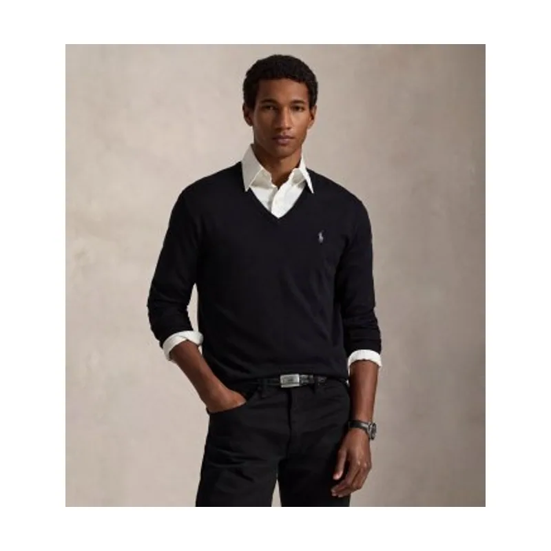Polo Ralph Lauren Jersey de algodón Slim Fit con cuello de pico 710670789003