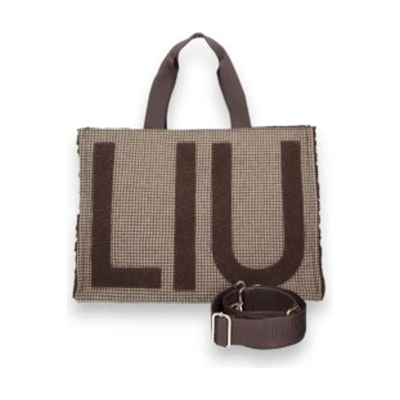 Liu jo Bolso tote grande de tela a cuadros 2F6037-T0300