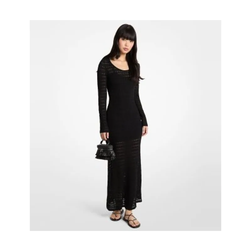 Michael Kors Vestido maxi de punto pointelle elástico MS683DS5ZV