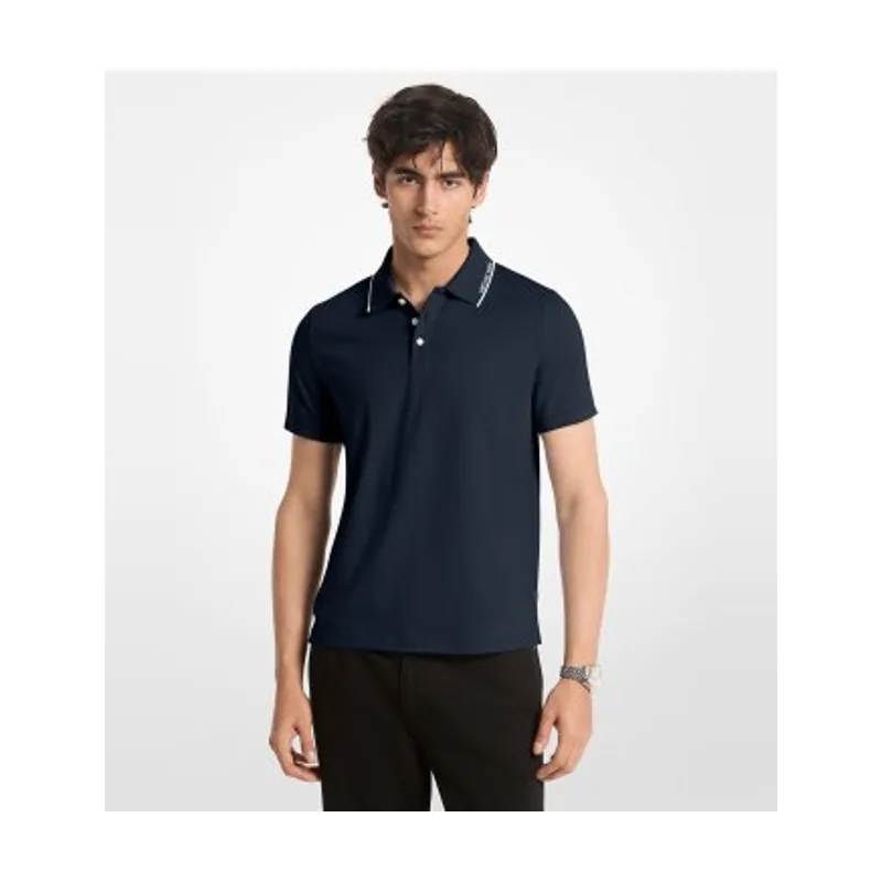 Michael Kors Polo de punto liso de algodón con ribete CS652WR19P