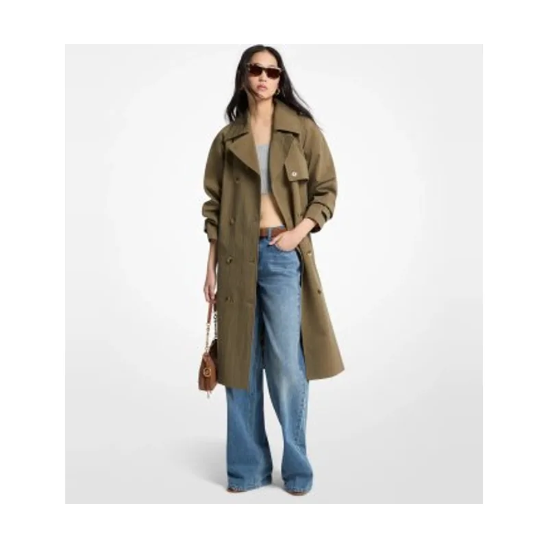 Michael Kors Gabardina oversize de algodón lavado y nailon MS620FLKMY