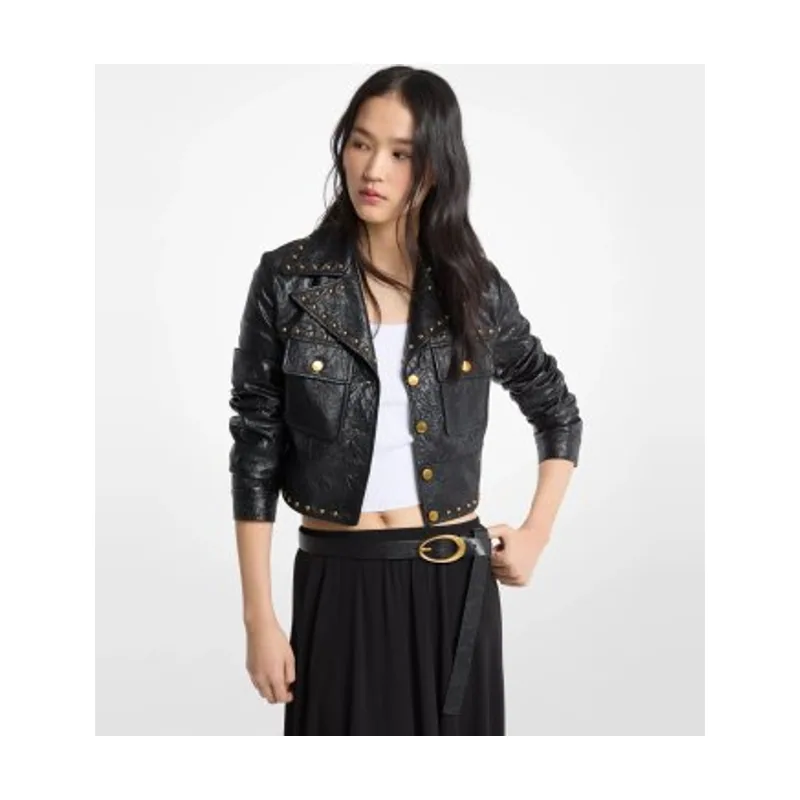 Michael Kors Chaqueta de cuero FX tachonada MT620LKL4K