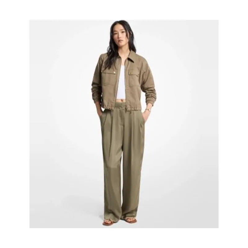 Michael Kors Pantalón de satén drapeado de pierna ancha MT530VRAYJ