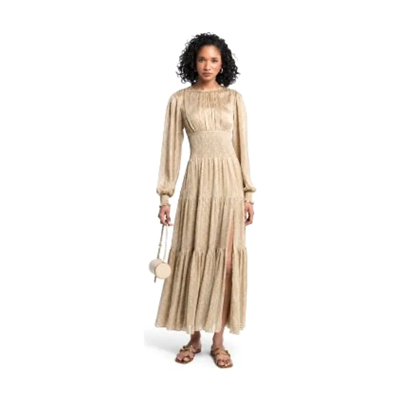 Michael Kors Vestido maxi smock de manga larga MT6835PL3E