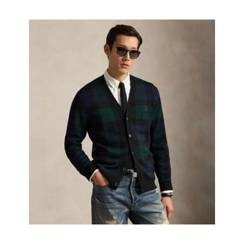 Polo Ralph Lauren Cárdigan de lana con cuadros 710B23895001