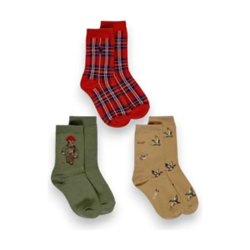 Polo Ralph Lauren Set de tres caletines polo bear 444P19557002