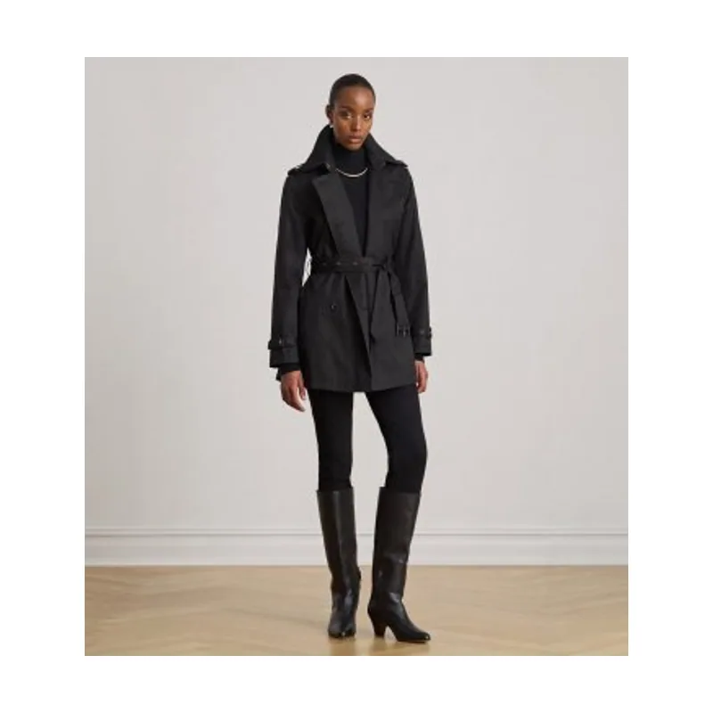 Lauren Ralph Lauren Gabardina cruzada de mezcla de algodón 297967126001