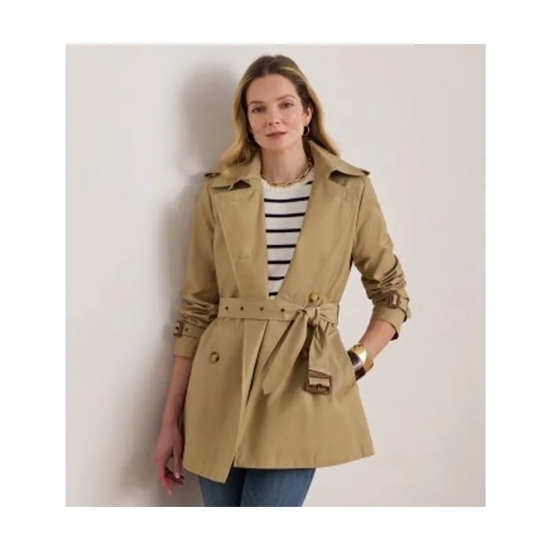 Lauren Ralph Lauren Gabardina cruzada de mezcla de algodón 297967126002