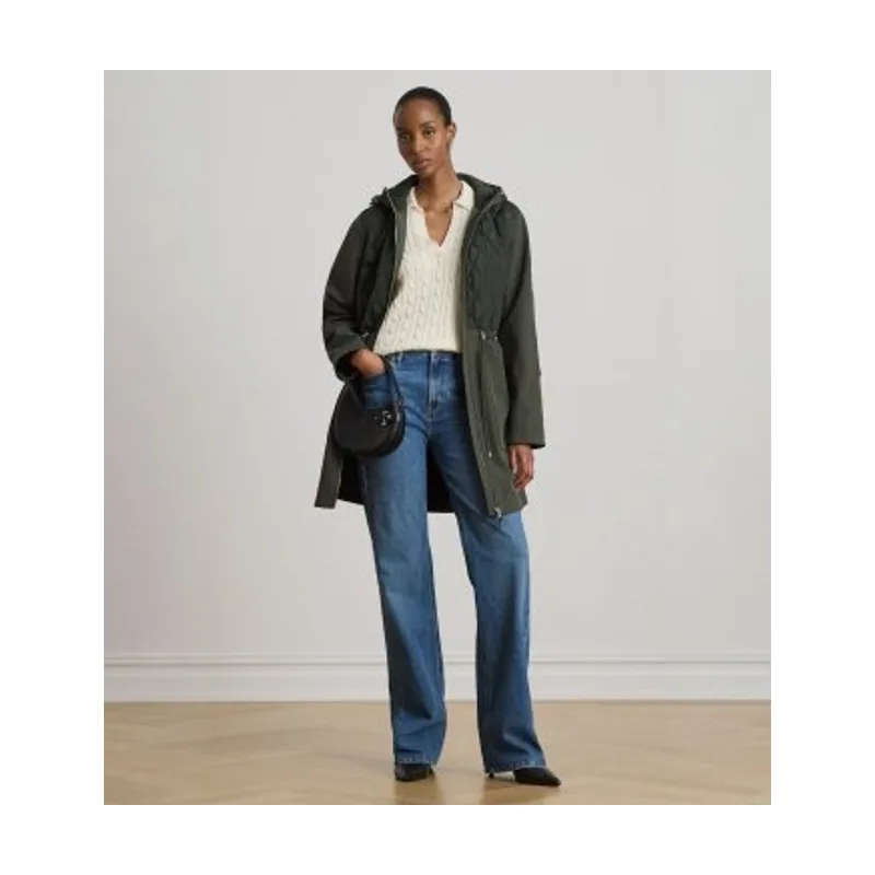 Lauren Ralph Lauren Abrigo acolchado de mujer de rombos con capucha 297P18056002