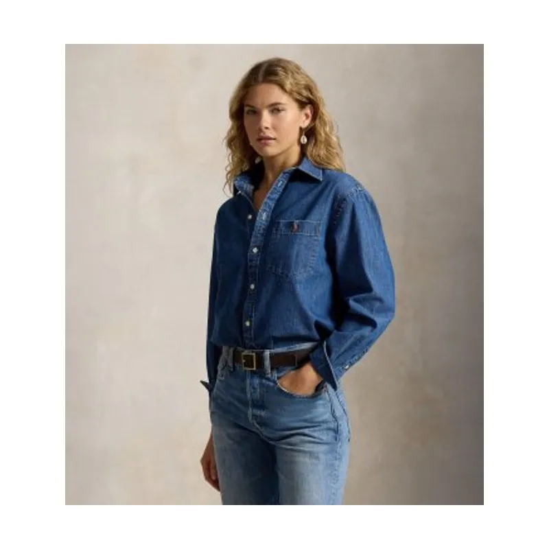 Polo Ralph Lauren Camisa de denim de algodón Big Fit 211B17146001