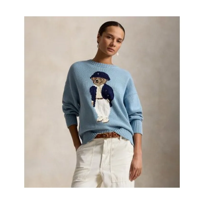 Jersey de algodón oversize con Polo Bear 211B17743001