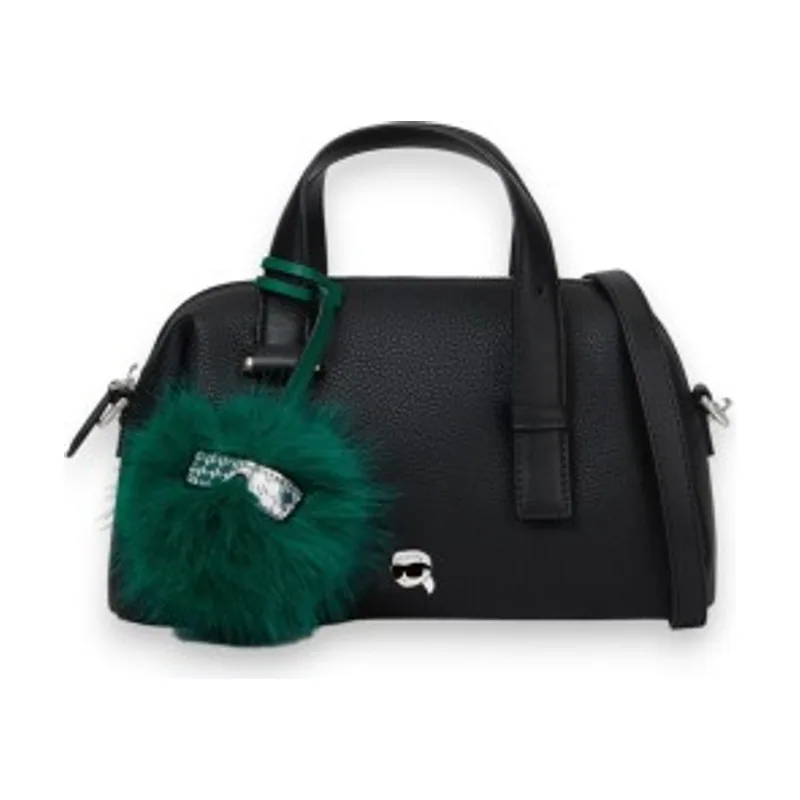 Karl Lagerfeld Bolso satchel pequeño con colgante Ikon Pebble B4W30082