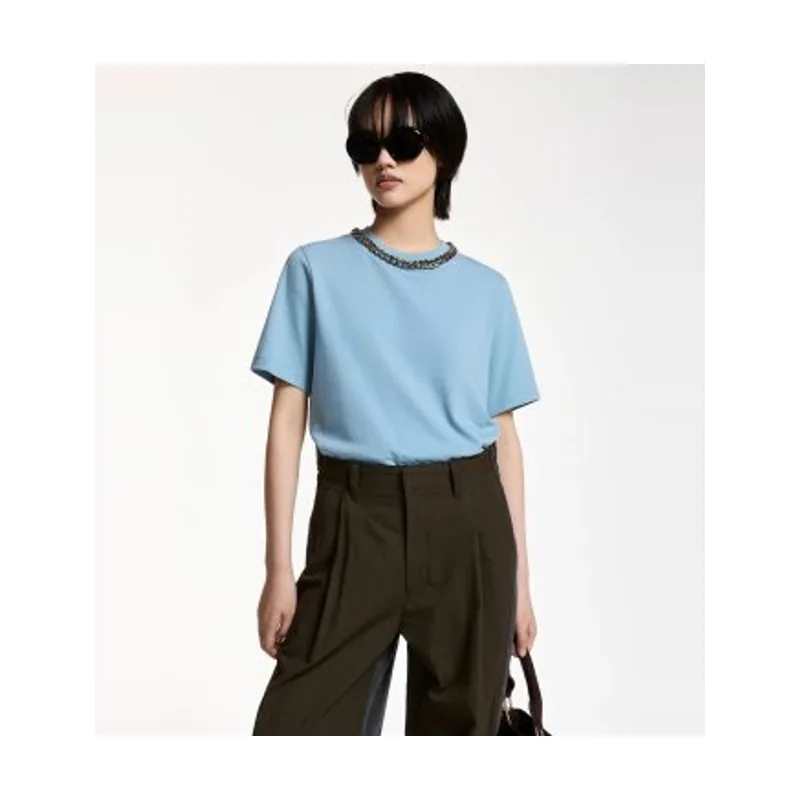 Essentiel Antwerp Camiseta adornada con cadena KLAIM