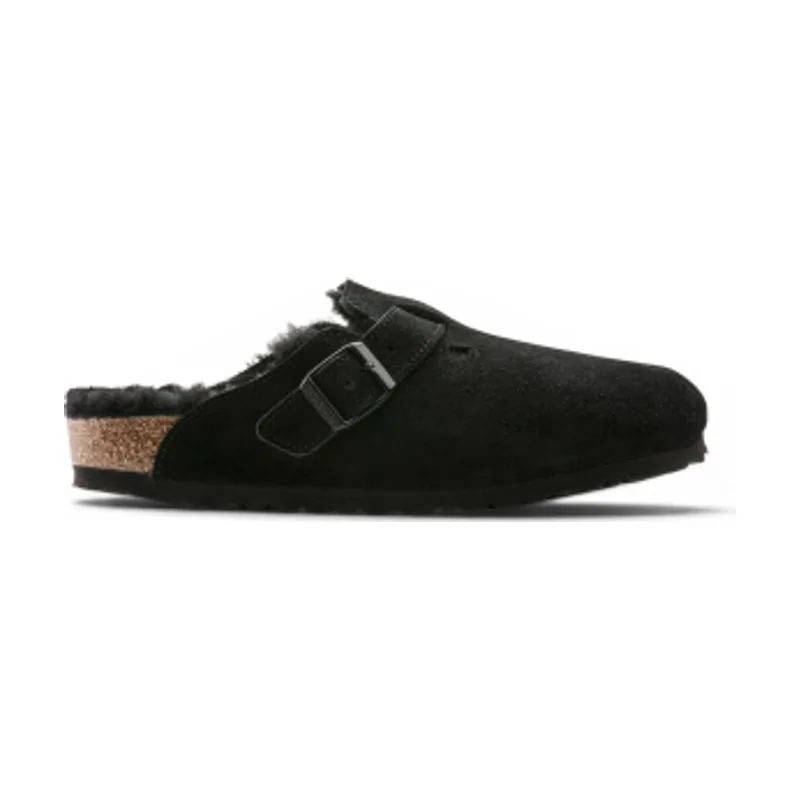 Birkenstock Zuecos de Piel Boston Shearling (Ajuste Estrecho) 259883