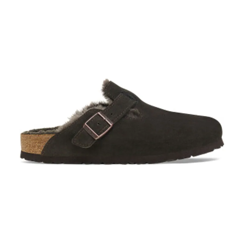 Birkenstock Zuecos de Piel Boston Shearling (Ajuste Estrecho) 1020529