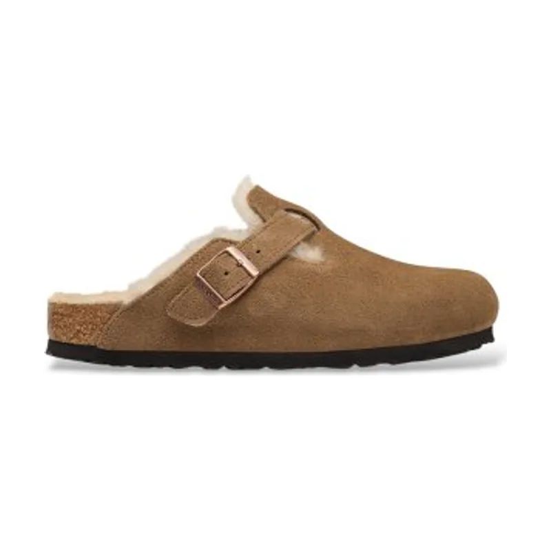 Birkenstock Zuecos de Piel Boston Shearling (Ajuste Estrecho) 1032432