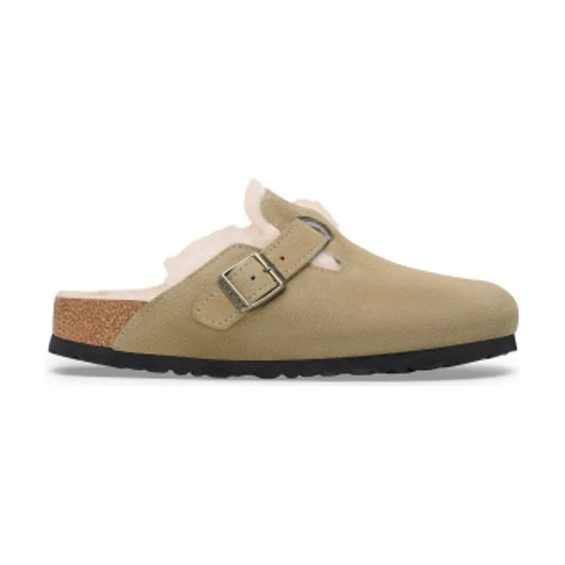 Birkenstock Zuecos de Piel Boston Shearling (Ajuste Estrecho) 1028299