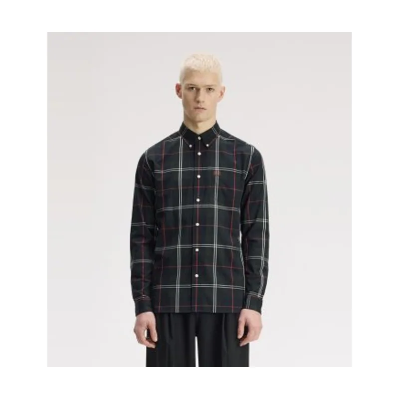 Fred Perry Camisa de tartán de popelina M3456
