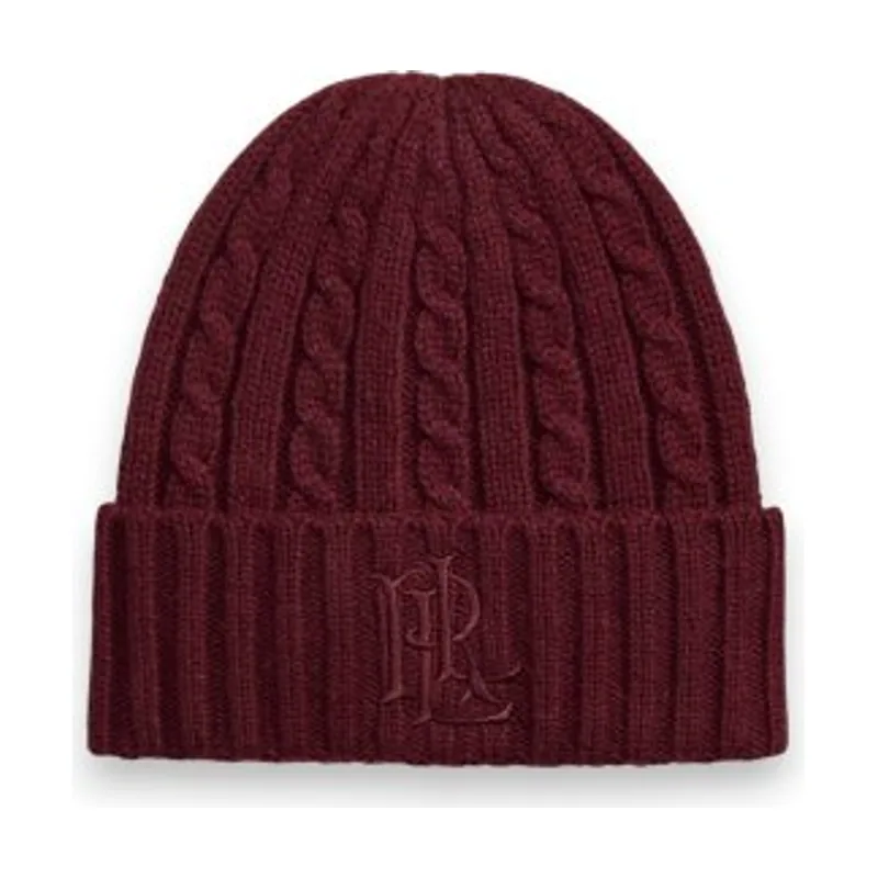 Lauren Ralph Lauren Gorro en punto de ochos con logotipo 454P23505004