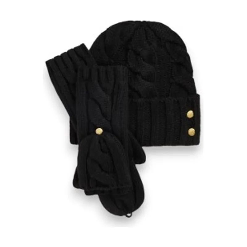 Lauren Ralph Lauren Set Gorro y mitones en punto de ochos 454P23538002