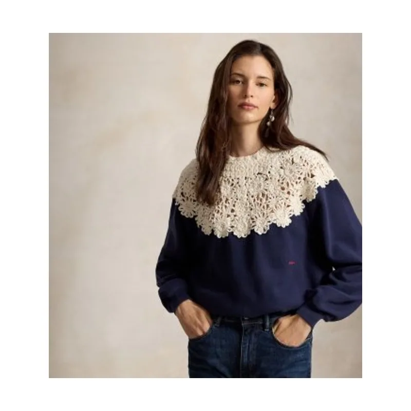 Polo Ralph Lauren Jersey de felpa con canesú de croché 211B23859001