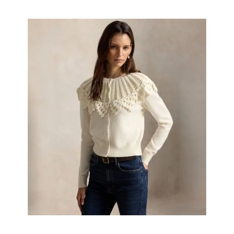 Polo Ralph Lauren Cárdigan de lana y alpaca de croché 211B23920001