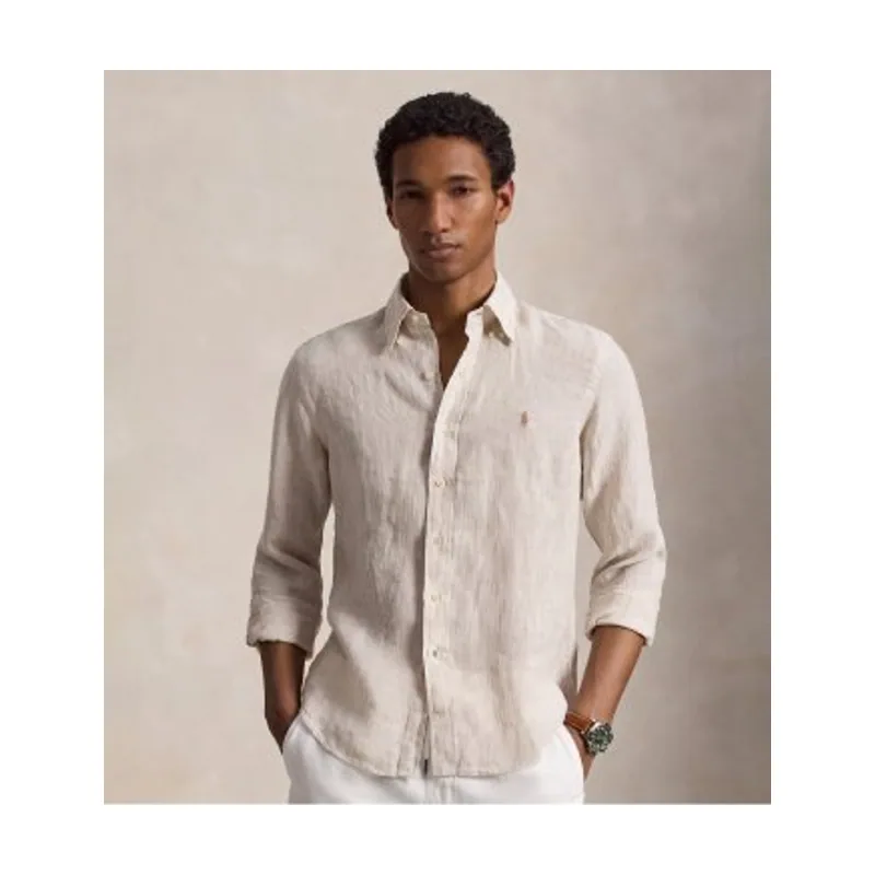 Polo Ralph Lauren Camisa de lino con rayas Custom Fit 710B22588001