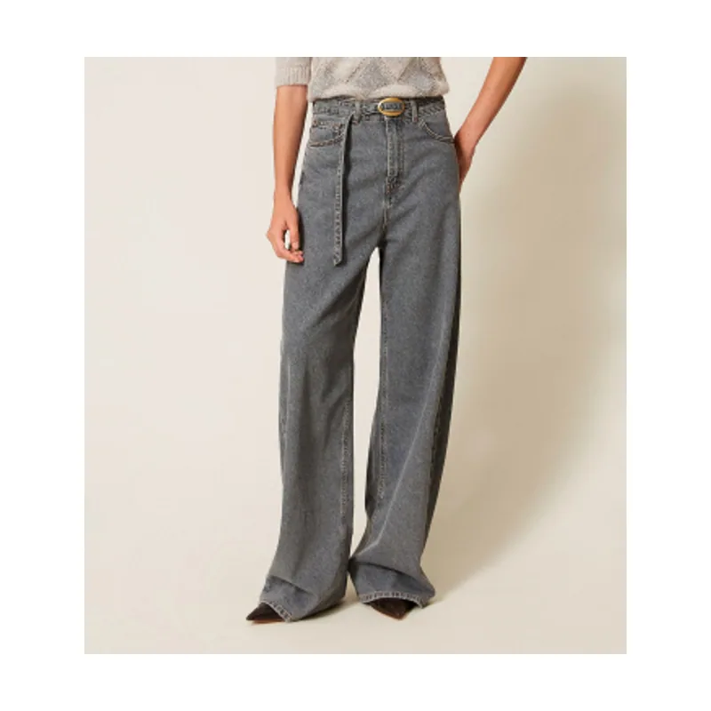 Twinset Vaqueros abullonados con cinco bolsillos 262TT2391