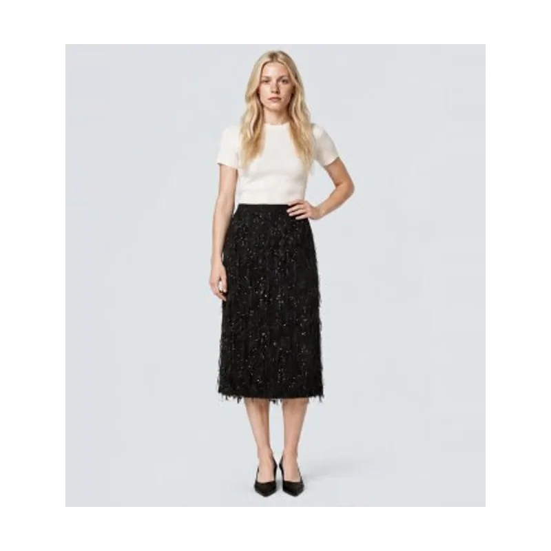 Twinset Falda midi con flecos 262TT2082