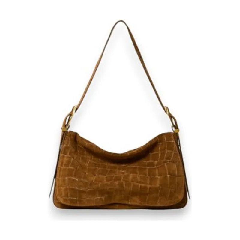 Twinset Bolso Liliane de ante con estampado de cocodrilo 262TD8140