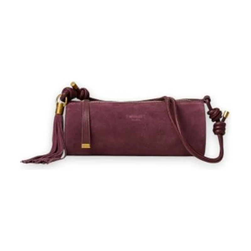 Twinset Bolso cilíndrico de ante con borla 262TD8232