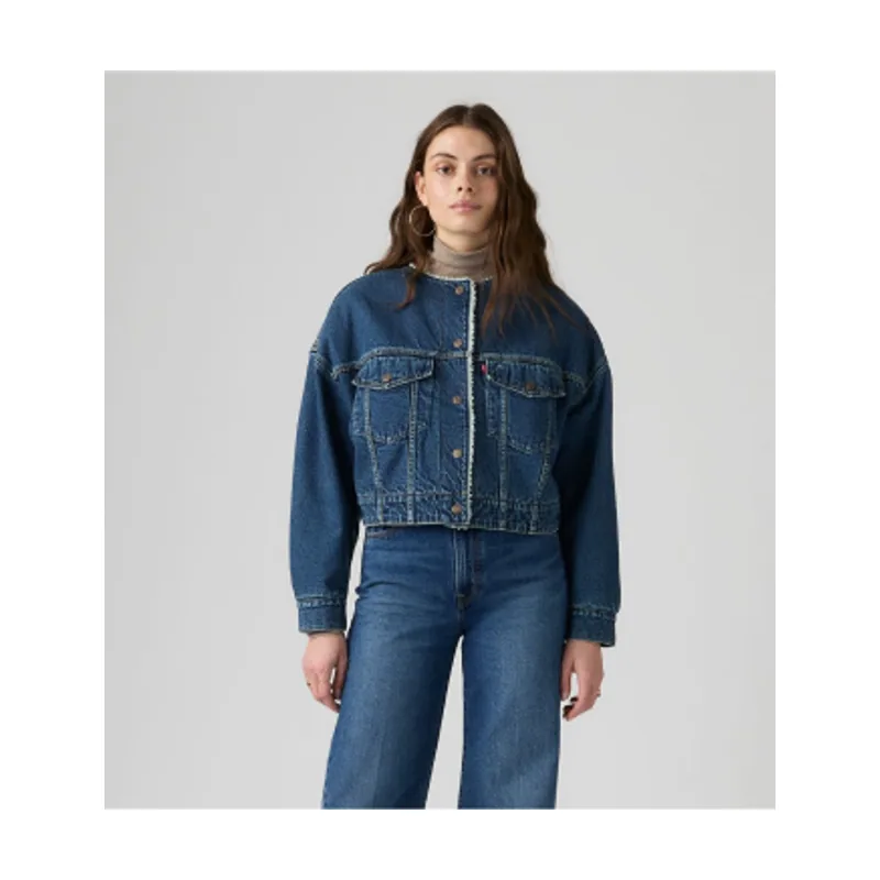 Levi's Chaqueta collarless crop sherpa 0088Z-0000