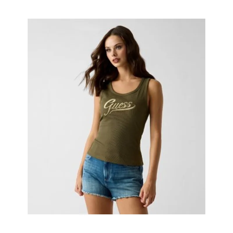 Guess Camiseta sin mangas con logo bordado W6YP30K4380