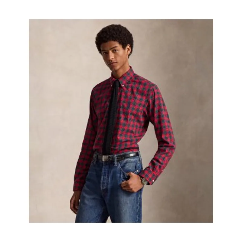 Polo Ralph Lauren Camisa de sarga Custom Fit con cuadros 710953644502