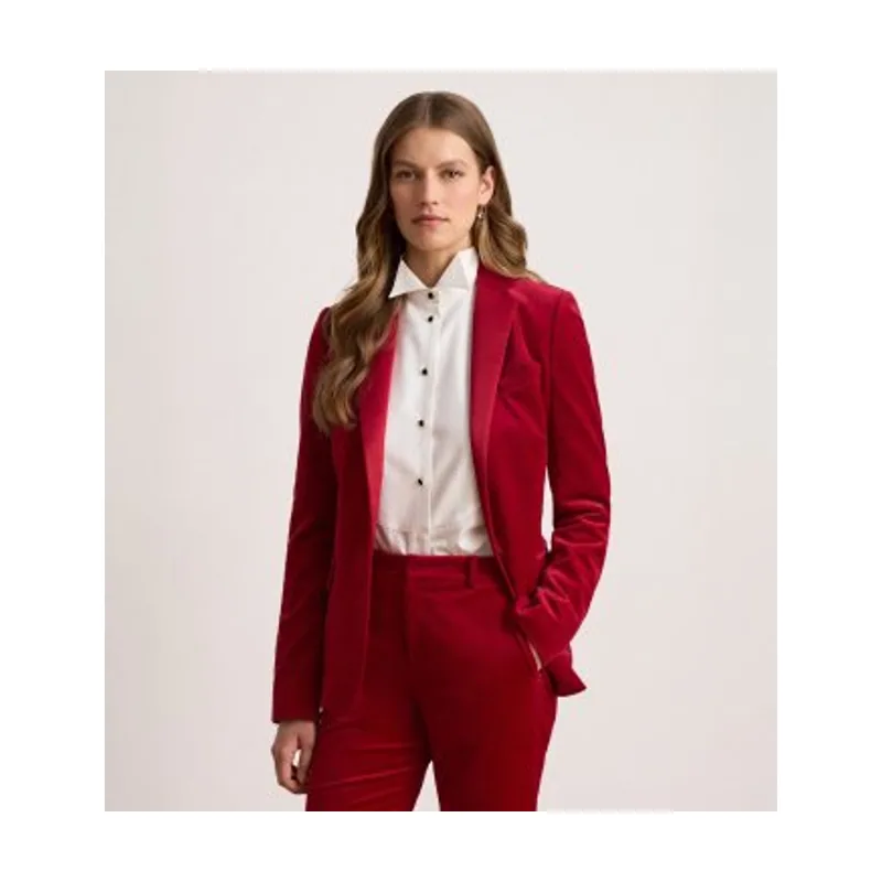 Lauren Ralph Lauren Blazer de terciopelo elástico con ribete 200B32945002