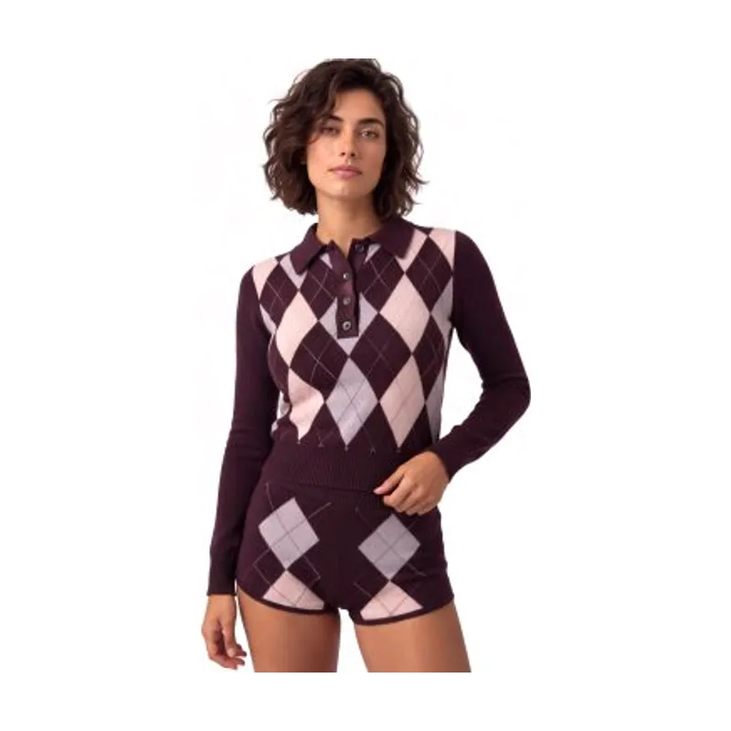 Guess Jersey polo a cuadros W6BR88Z2266