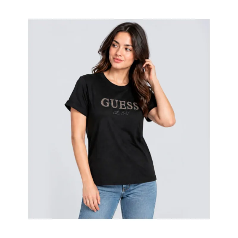 Camiseta leopardo con logo lurex W6BI22K6042