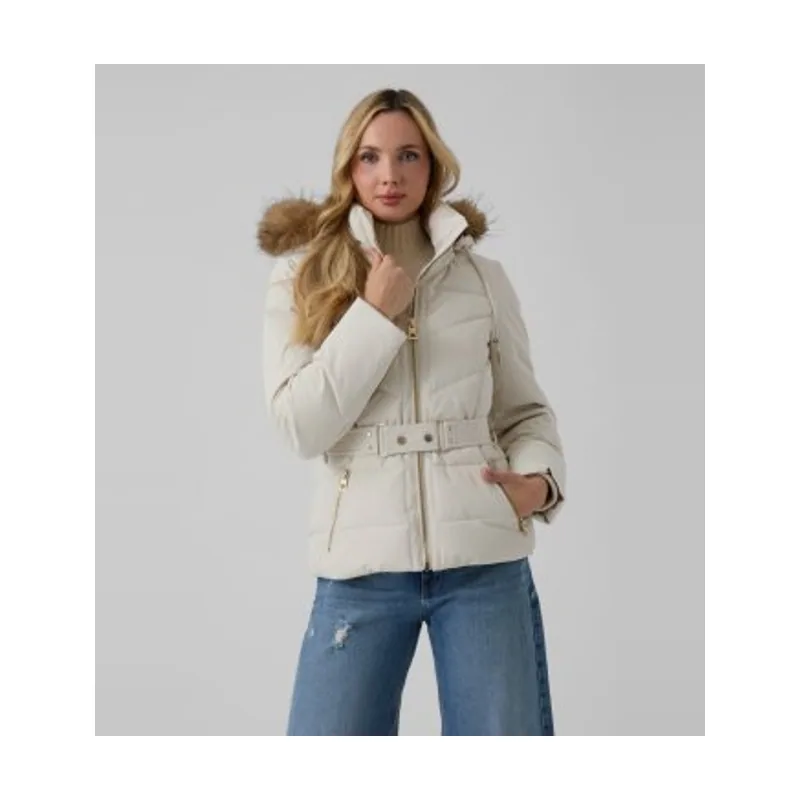 Chaqueta acolchada corta con cinturón W6BL58W4197