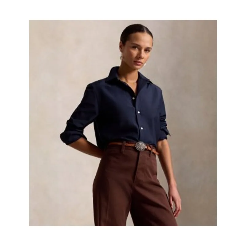 Camisa de algodón y seda Relaxed Fit 211B30368001