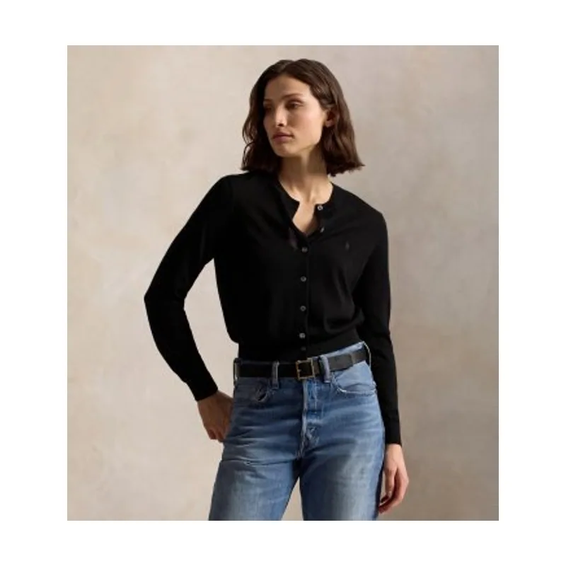 Cárdigan de lana con cuello redondo 211A99832001