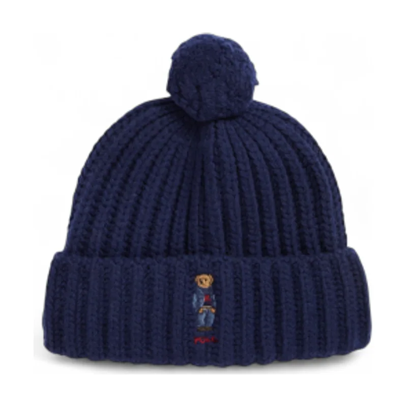 Polo Ralph Lauren Gorro de canalé con Polo Bear y pompón 455931876003