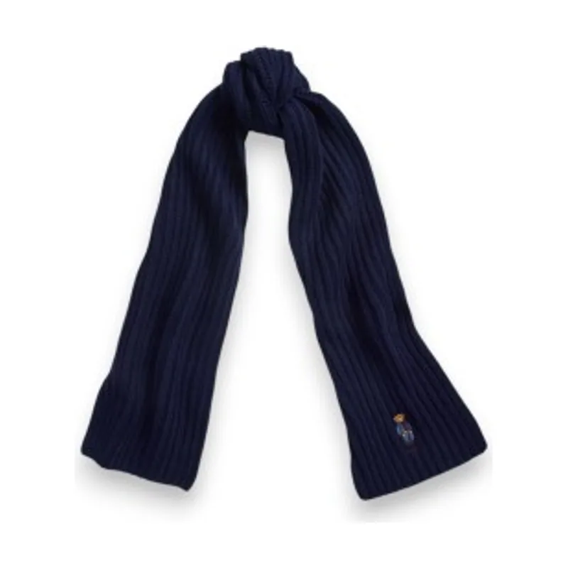 Polo Ralph Lauren Bufanda de punto canalé con Polo Bear 455931877003