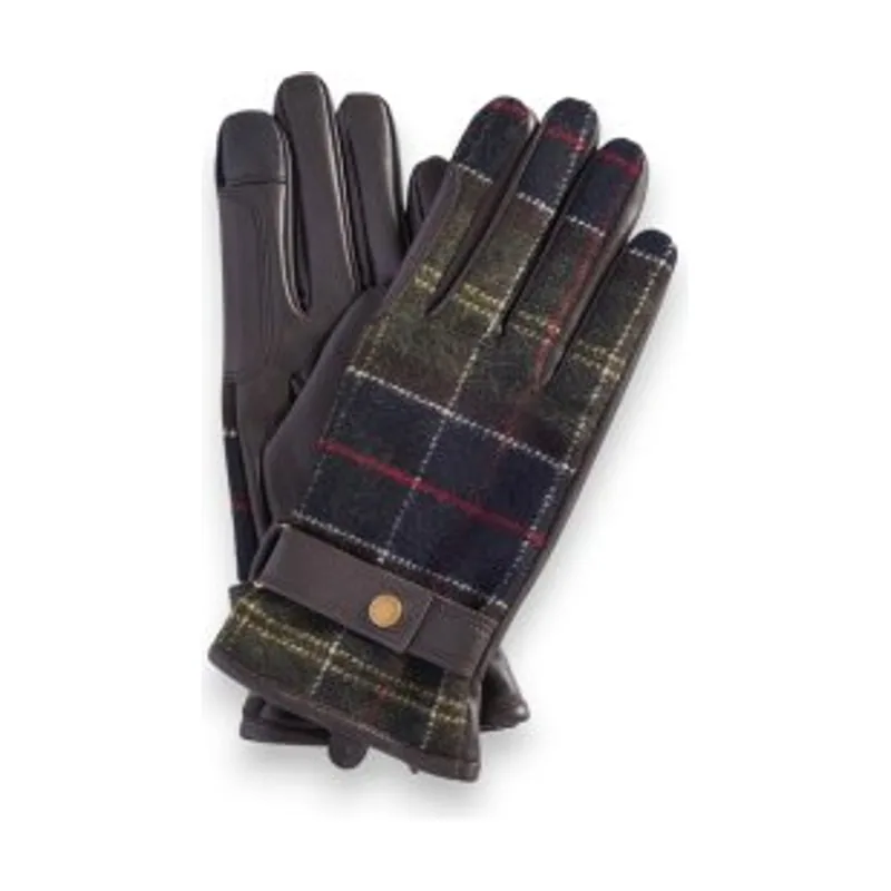 Barbour Guantes de piel Aubrey Tartan LGL0133
