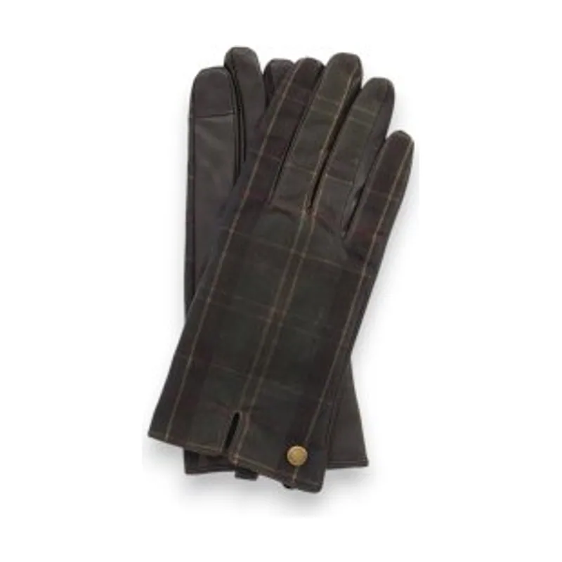 Barbour Guantes de piel Scarlet Tartan LGL0149