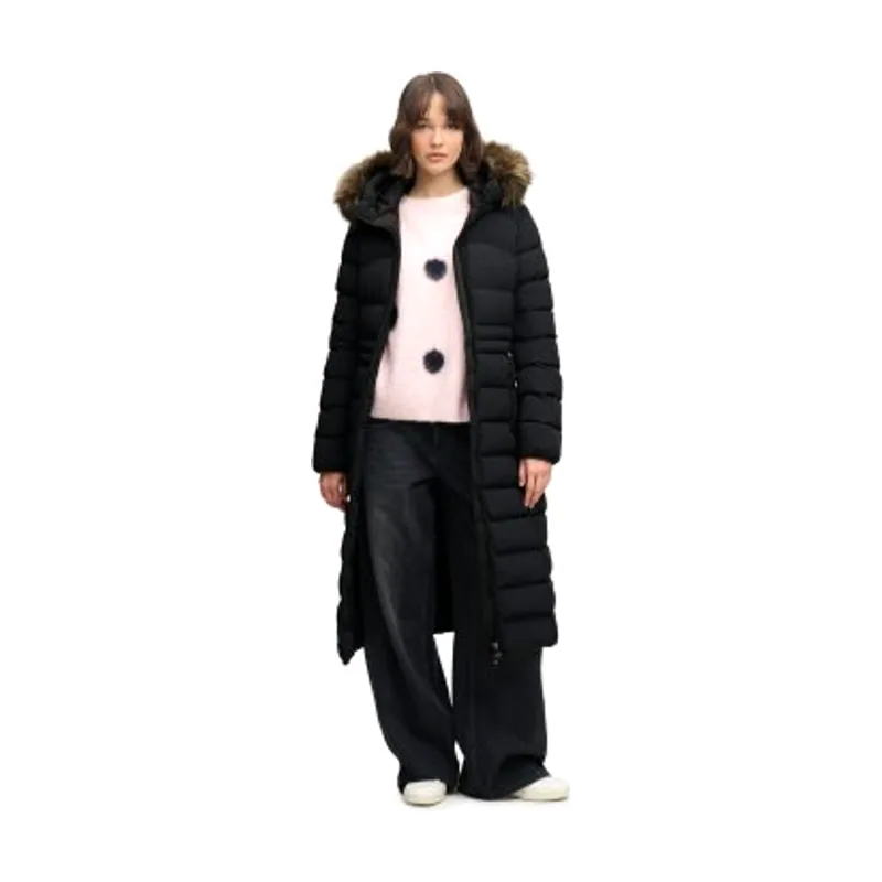 Superdry Chaqueta Larga Fuji con Pelo Sintético y Capucha W5012183A
