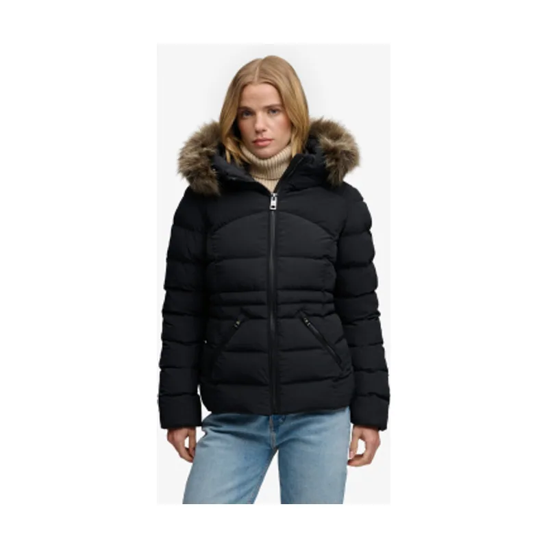 Superdry Chaqueta Acolchada Fuji con Pelo Sintético y Capucha W5012184A
