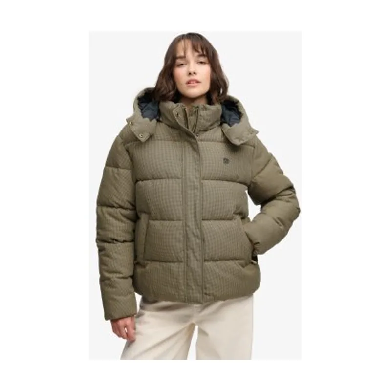 Superdry Chaqueta Acolchada Premium de Cuadros con Capucha W5012206A
