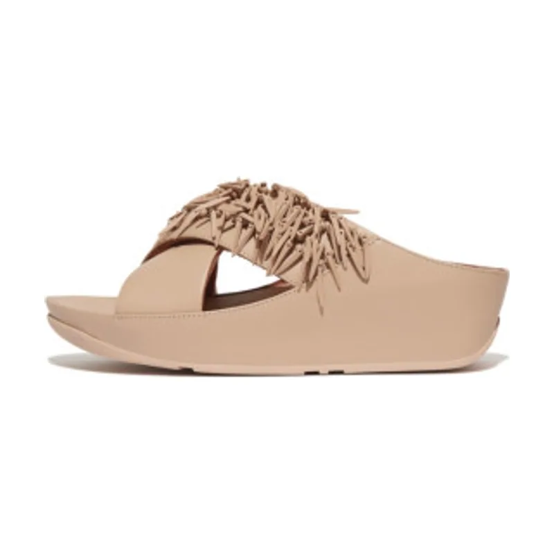 Fitflop Sandalias de piel Rumba Beaded Cross slides HQ5-A94