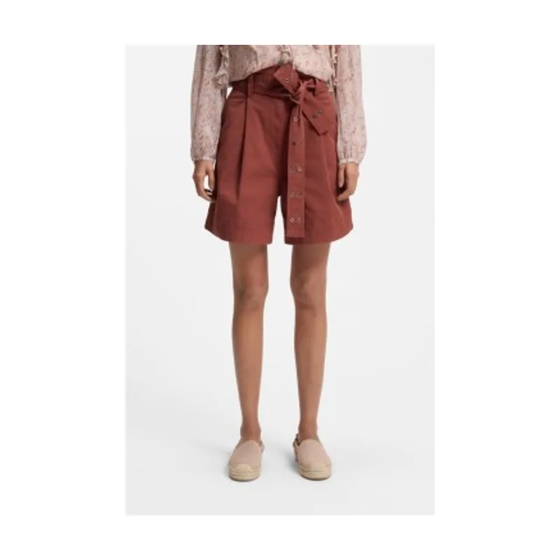 Boss Shorts de algodón elástico con cinturón calado 50556394