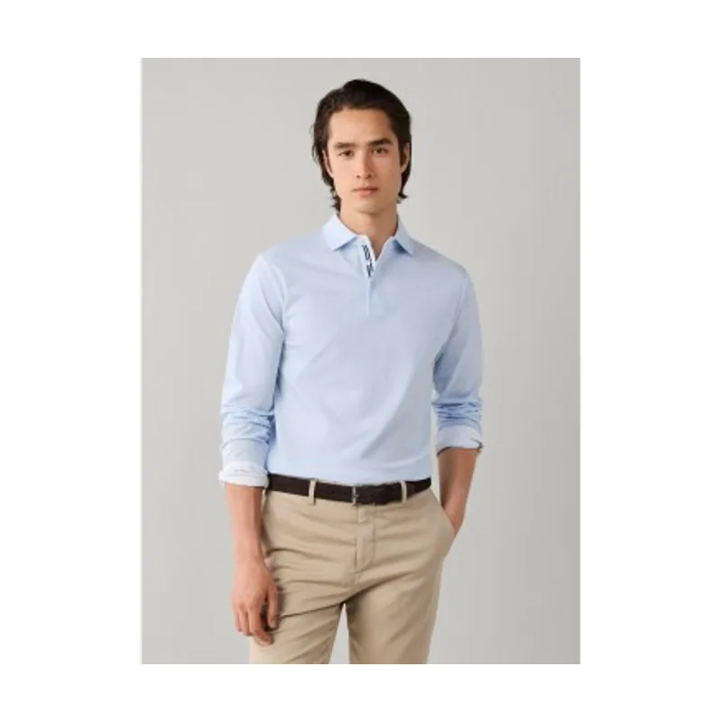Hackett London polo piqué manga larga fit clásico HM5500041